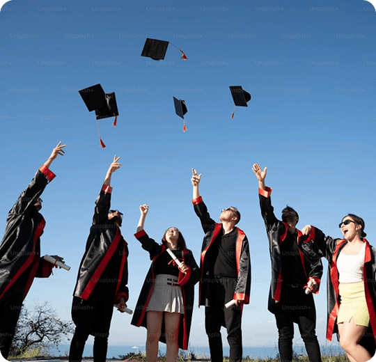 Student celebrating success
