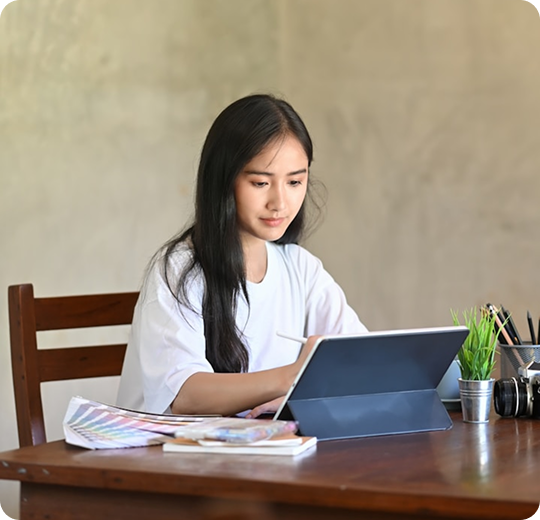 Student studying